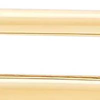 Hollow Paperclip and Roundella Link Necklace in Gold Over Silver