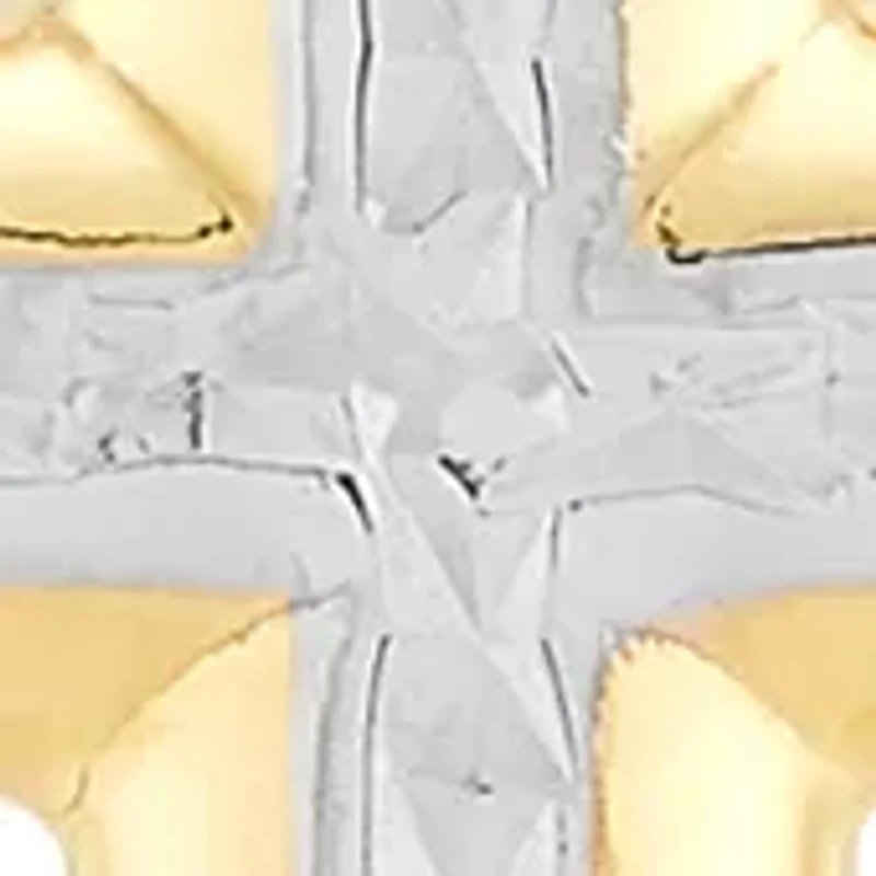 Cross Pendant with 20" Rope Chain in Gold Over Silver