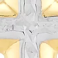 Cross Pendant with 20" Rope Chain in Gold Over Silver