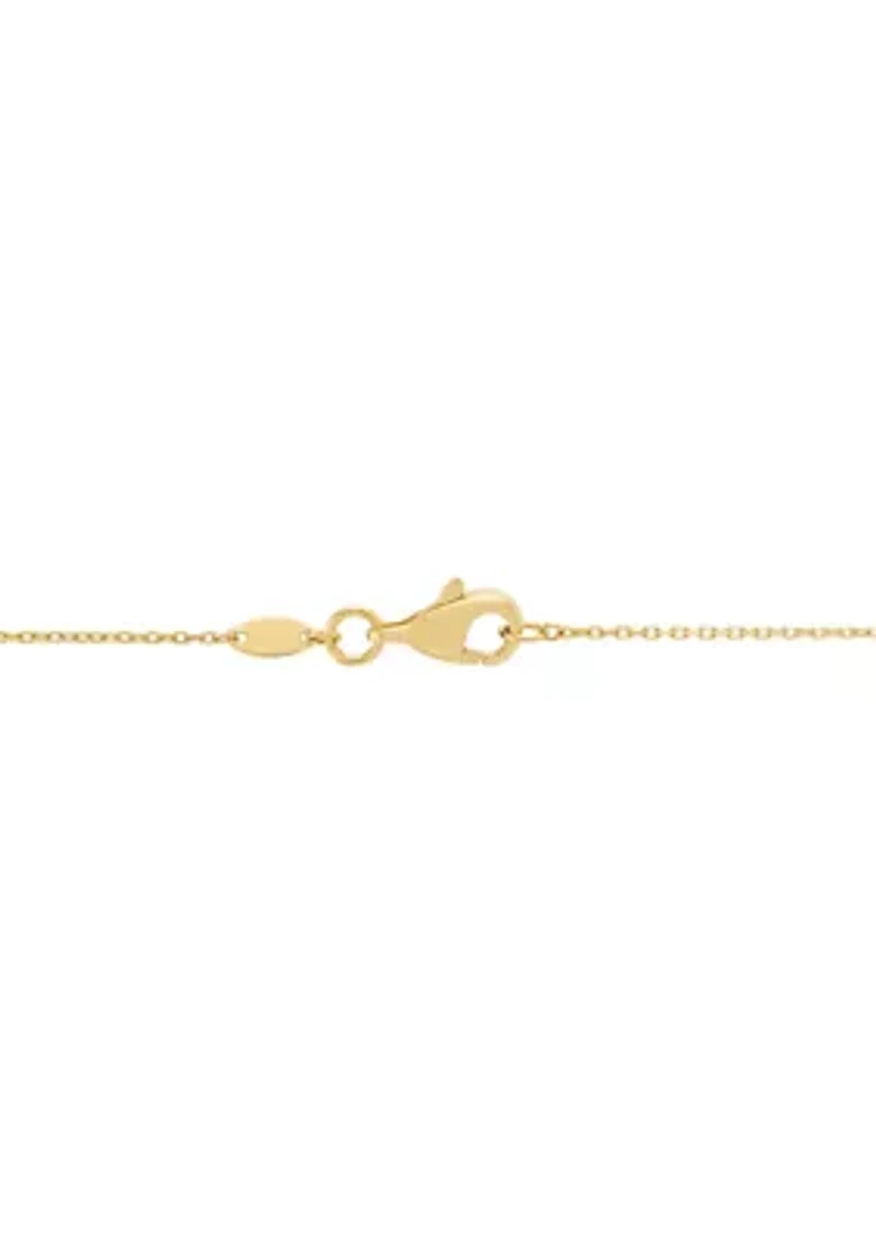 Open Heart Pendant with 18" Frozatina Gold Over Silver Chain