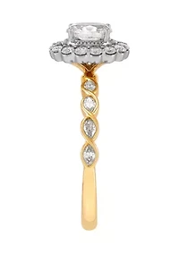 Diamond Ring in 14K Yellow and White Gold