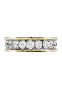 1.5 ct. t.w. Lab Grown Diamond Gents Band Ring in 10K White and Yellow Gold