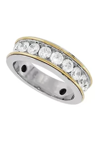 1.5 ct. t.w. Lab Grown Diamond Gents Band Ring in 10K White and Yellow Gold