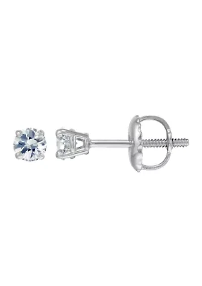 1/4 ct. t.w. Round Cut Diamond Stud Earrings in 14K White Gold