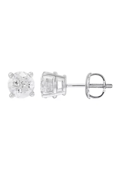 1.5 ct. t.w. Solitaire Diamond Stud Earrings in 14K White Gold