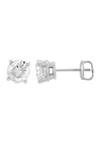 2 ct. t.w. Diamond Solitaire Earrings in 14k White Gold
