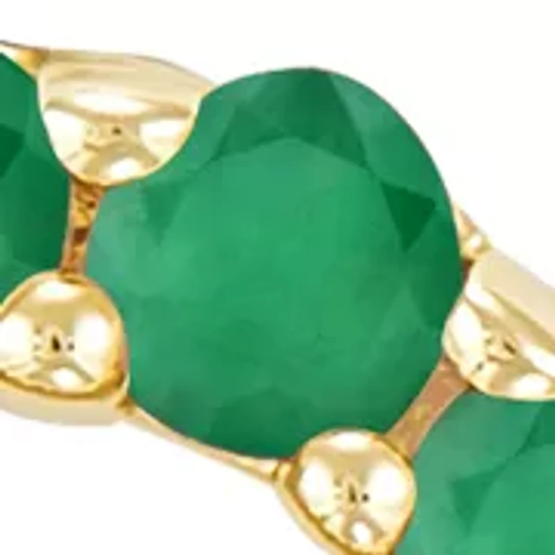 Emerald Earrings in 14K Yellow Gold