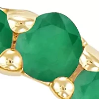 Emerald Earrings in 14K Yellow Gold