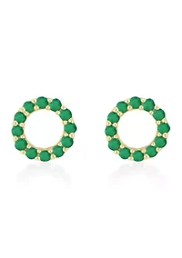 Emerald Earrings in 14K Yellow Gold