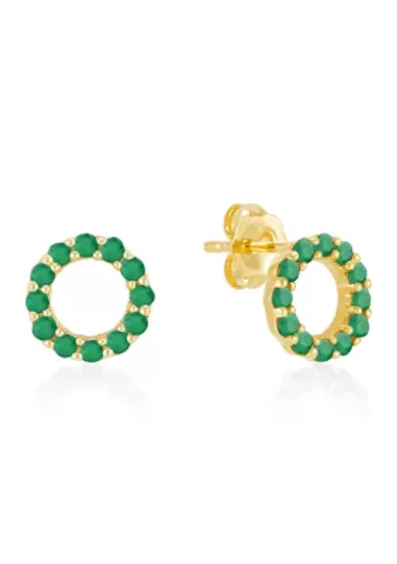 Emerald Earrings in 14K Yellow Gold