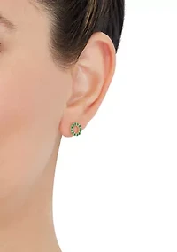 Emerald Earrings in 14K Yellow Gold