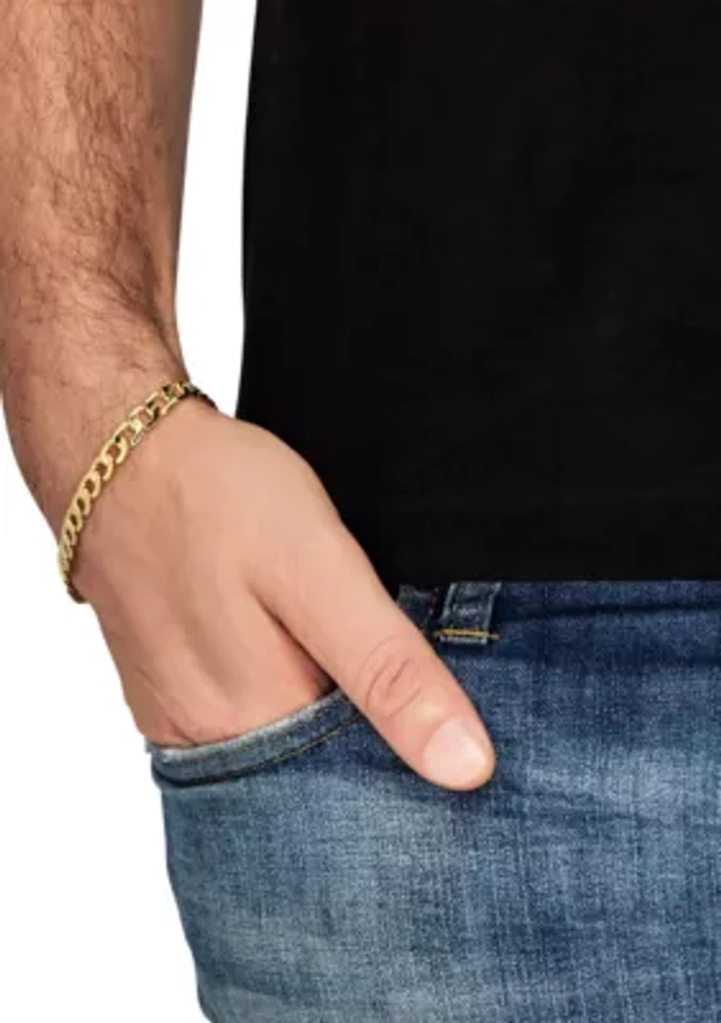 Men's Curb Bracelet in 10k Yellow Gold
