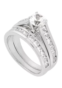 Lab Grown White Sapphire Ring Set in Sterling Silver