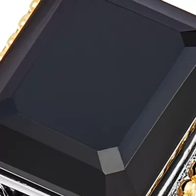 Onyx Ring in Sterling Silver/14k Yellow Gold