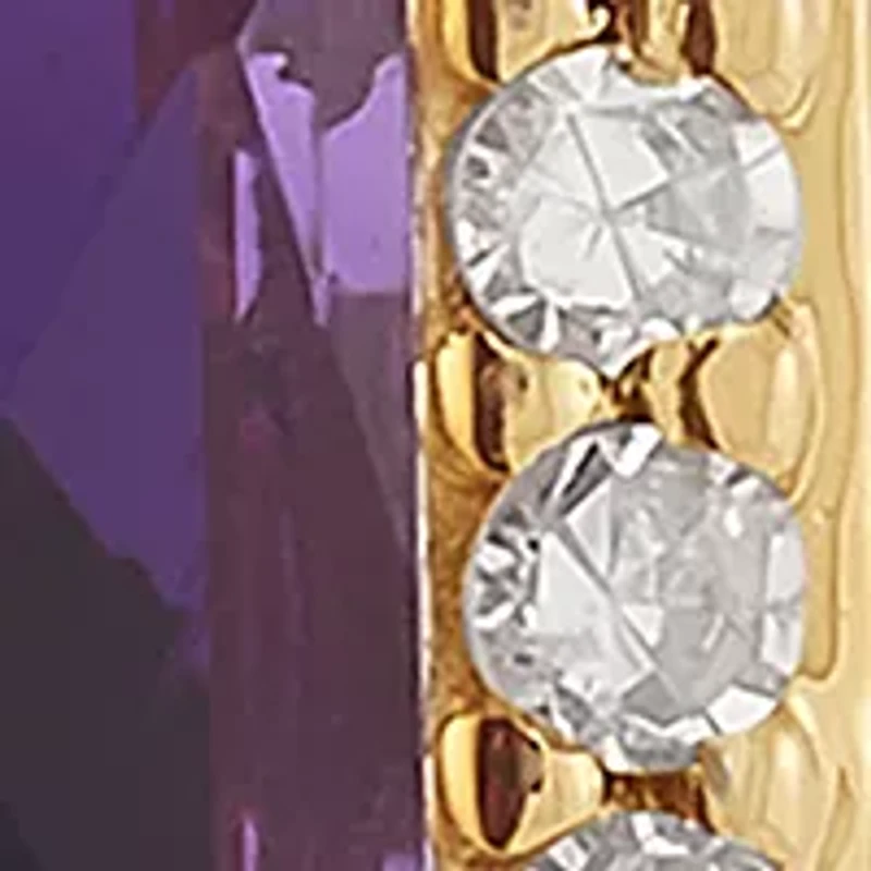 1/5 ct. t.w. Diamond and Amethyst Ring in 10K Yellow Gold