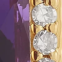 1/5 ct. t.w. Diamond and Amethyst Ring in 10K Yellow Gold