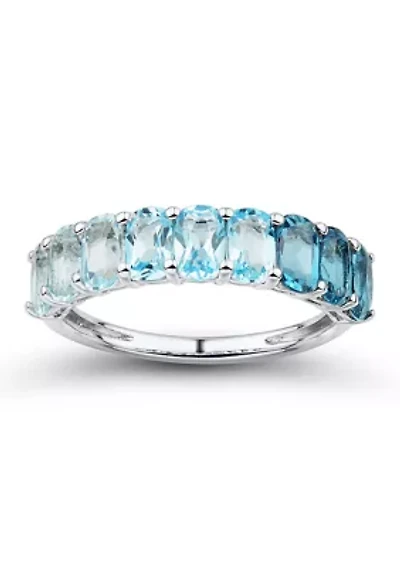 Blue Topaz Ring in Sterling Silver