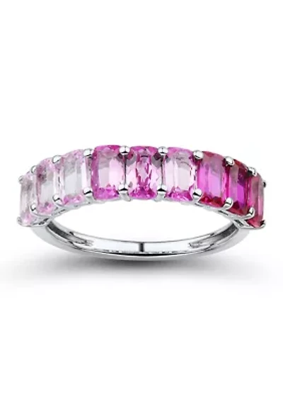 Lab Created Ruby and Lab Created Pink Sapphire Ring in Sterling Silver