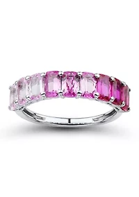 Lab Created Ruby and Lab Created Pink Sapphire Ring in Sterling Silver