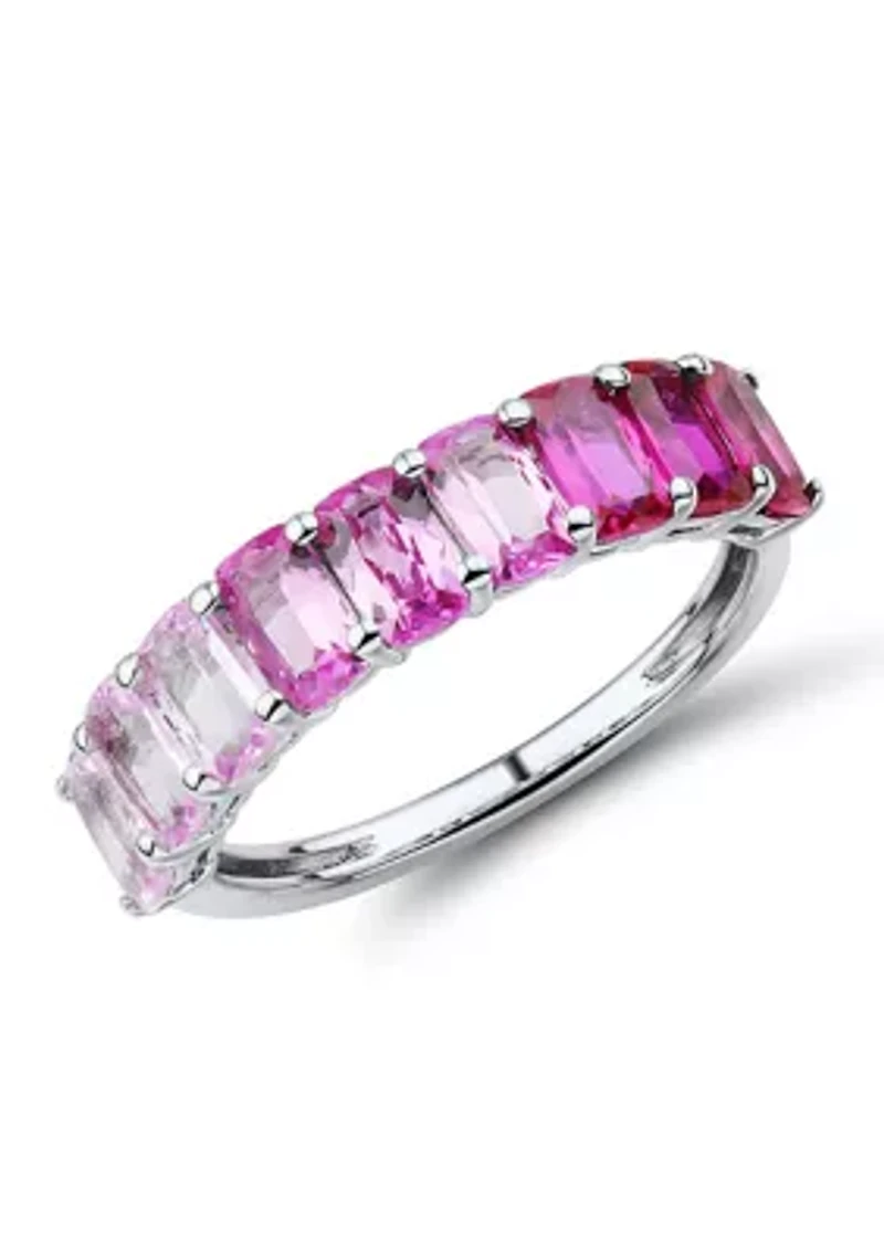 Lab Created Ruby and Lab Created Pink Sapphire Ring in Sterling Silver