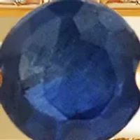 Sapphire and 1/10 ct. t.w. Diamond Band Ring in 10K Yellow Gold