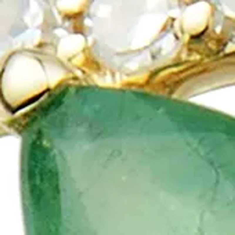 1/4 ct. t.w. Diamond and Emerald Ring in 10K Yellow Gold