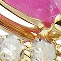 1/4 ct. t.w. Diamond and Ruby Ring in 10K Yellow Gold
