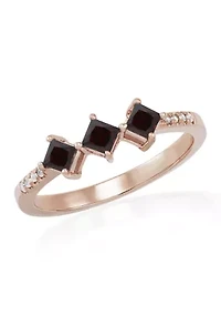 Rhodolite Garnet and Diamond Accent Ring in 14K Yellow Gold