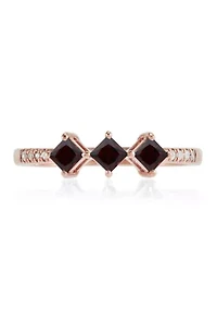 Rhodolite Garnet and Diamond Accent Ring in 14K Yellow Gold