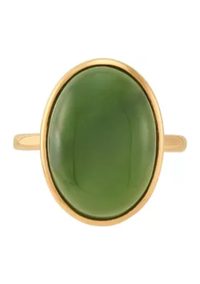 Jade Ring in 10K Yellow Gold