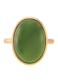 Jade Ring in 10K Yellow Gold