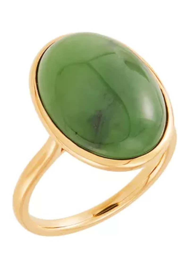 Jade Ring in 10K Yellow Gold