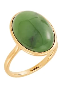 Jade Ring in 10K Yellow Gold