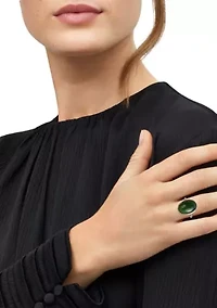 Jade Ring in 10K Yellow Gold
