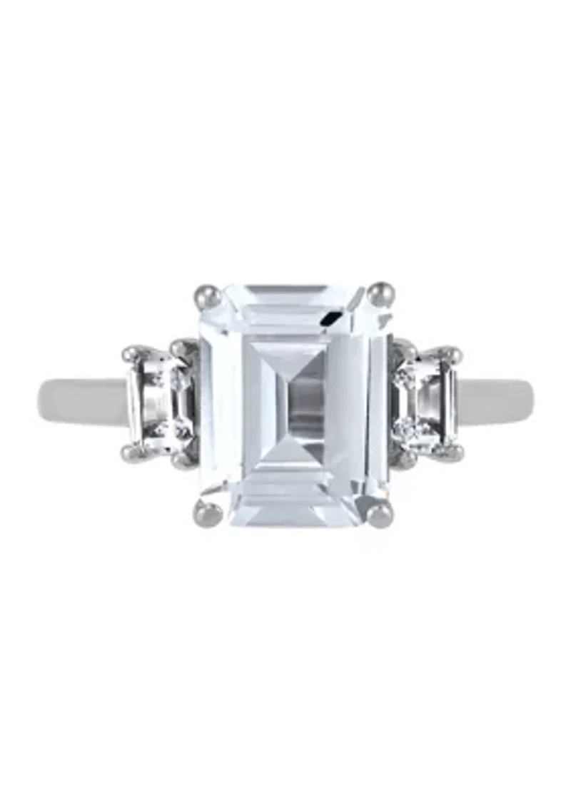 Lab Created Created White Sapphire Ring in Sterling Silver