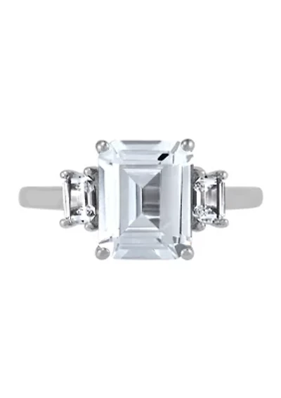 Lab Created Created White Sapphire Ring in Sterling Silver