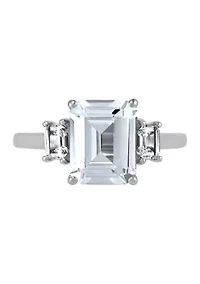 Lab Created Created White Sapphire Ring in Sterling Silver