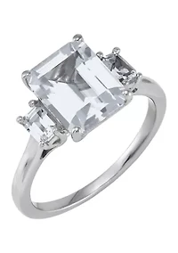 Lab Created Created White Sapphire Ring in Sterling Silver