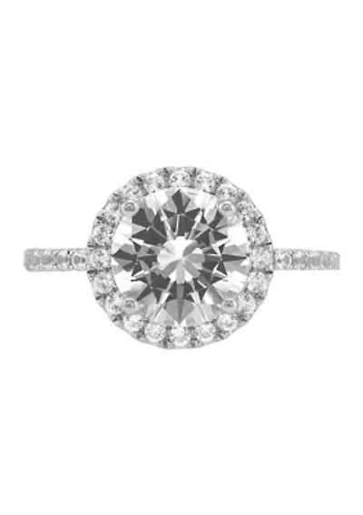 Lab Grown White Sapphire Ring in Sterling Silver