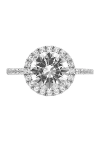 Lab Grown White Sapphire Ring in Sterling Silver