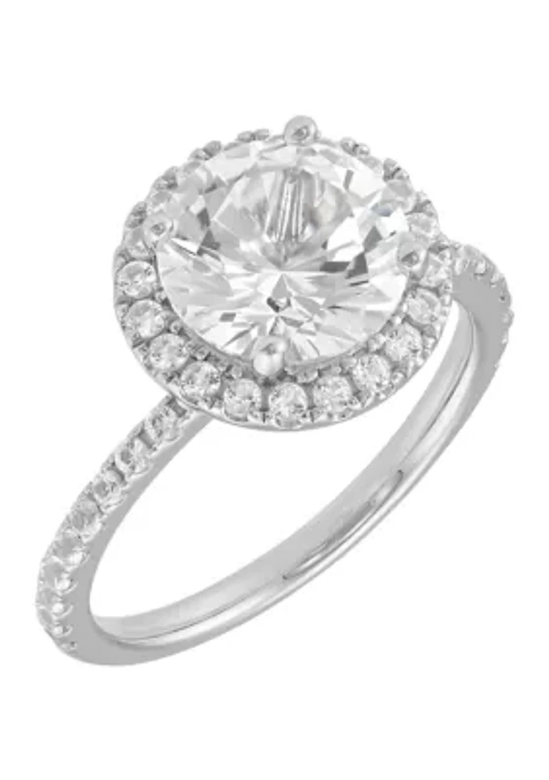 Lab Grown White Sapphire Ring in Sterling Silver