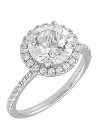 Lab Grown White Sapphire Ring in Sterling Silver