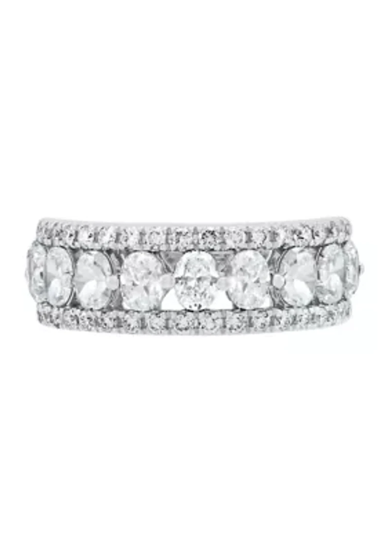 Lab Grown White Sapphire Band Ring in Sterling Silver
