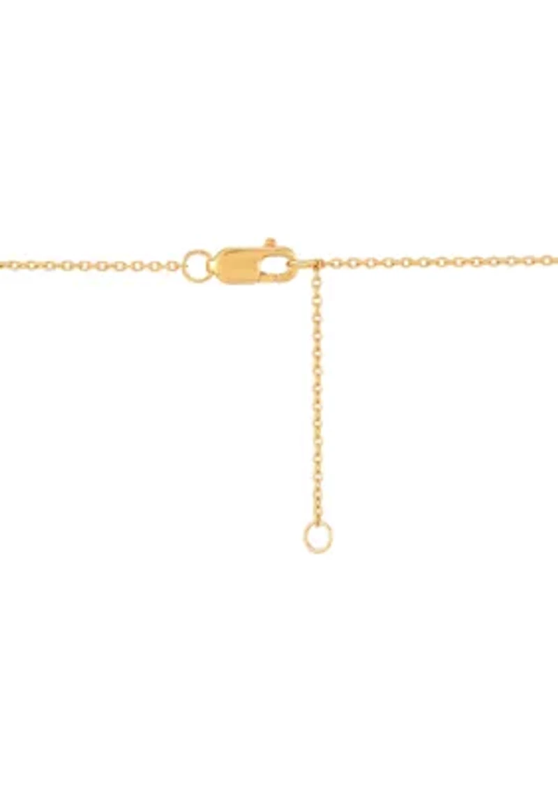 1/4 ct. t.w. Lab Grown Diamond and Emerald Pendant with 18" Cable Chain in 10K Yellow Gold
