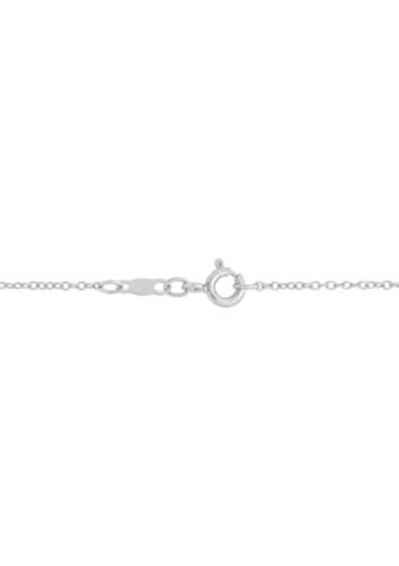 1/10 ct. t.w. Diamond and Created Pink Sapphire Heart Pendant Necklace with 18" Cable Chain in Sterling Silver