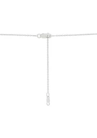 Lab Grown Sapphire Cross Pendant with 18" Cable Chain in Sterling Silver