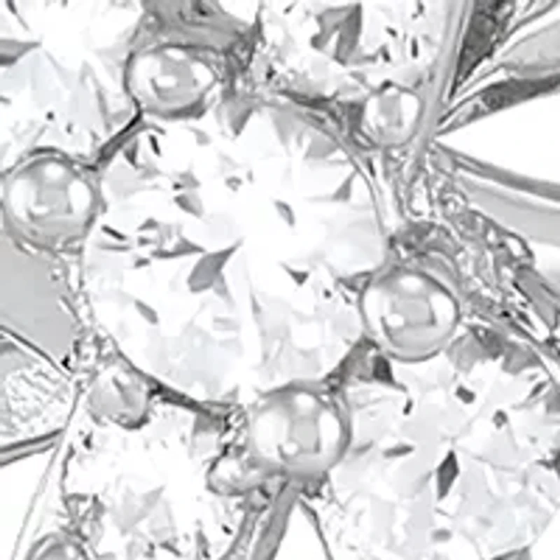 Lab Grown White Sapphire Cross Pendant with 18" Cable Chain in Sterling Silver