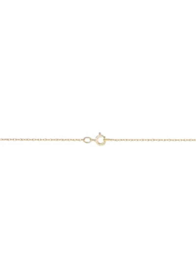 1/10 ct. t.w. Diamond and Garnet Pendant Necklace with 18" Rope Chain in 10K Yellow Gold