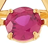 1/10 ct. t.w. Diamond and Lab Grown Ruby Pendant with 18" Rope Chain