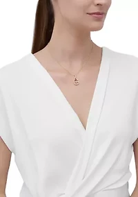 1/10 ct. t.w. Diamond and Lab Grown Ruby Pendant with 18" Rope Chain